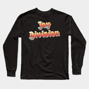 Joy Division Retro Stacked Rainbow Faded Typography Long Sleeve T-Shirt